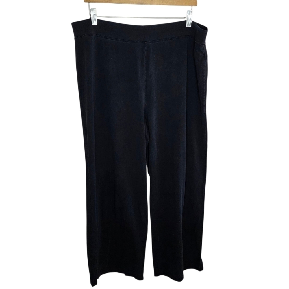 Eileen Fisher | Soft Pull-on Waist High Rise Faded Black Pants Size XL